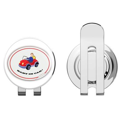 888 Graphics Baby in Car Warning Label Funny Golf Hat Clip with Magnetic Ball Marker