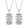 Abitoncc Valentine's Day Gift To My Wife Husband Couple Lettering Necklace Stainless Steel Engraved Dog Tag Pendant I Love You Necklace Jewelry Birthday Gift view 1