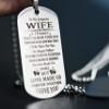 Abitoncc Valentine's Day Gift To My Wife Husband Couple Lettering Necklace Stainless Steel Engraved Dog Tag Pendant I Love You Necklace Jewelry Birthday Gift view 2