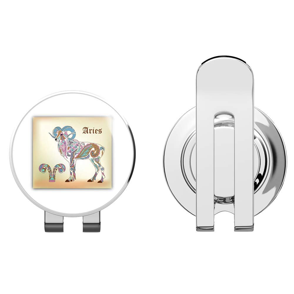 888 Graphics Aries Ram Zodiac Sign Golf Hat Clip with Magnetic Ball Marker