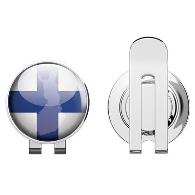 888 Graphics Finland Map Flag Glossy Label Golf Hat Clip with Magnetic Ball Marker