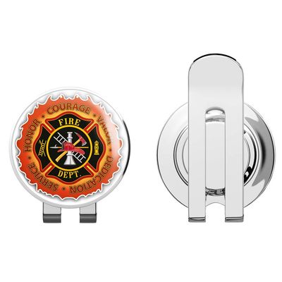 888 Graphics Firefighter Honor Courage Valor Golf Hat Clip with Magnetic Ball Marker