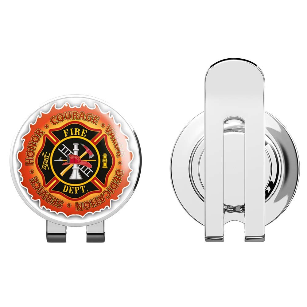 888 Graphics Firefighter Honor Courage Valor Golf Hat Clip with Magnetic Ball Marker