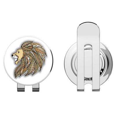 888 Graphics Cheerful Lion Head Golf Hat Clip with Magnetic Ball Marker