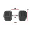 WF Athletic Supply Rubber Coated Solid Steel Cast-Iron Pair Dumbbells, Rubber Hex Dumbbells, Hex Weights Dumbbells for Muscle Toning, Full Body Workout, Home Gym Dumbbells, Pair view 2