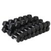 WF Athletic Supply Rubber Coated Solid Steel Cast-Iron Pair Dumbbells, Rubber Hex Dumbbells, Hex Weights Dumbbells for Muscle Toning, Full Body Workout, Home Gym Dumbbells, Pair view 4