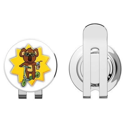 888 Graphics Cool Koala Golf Hat Clip with Magnetic Ball Marker