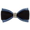 Men's Pre-tied PU Leather Crystal Bow Ties Tuxedo Banquet Big Bowtie view 1