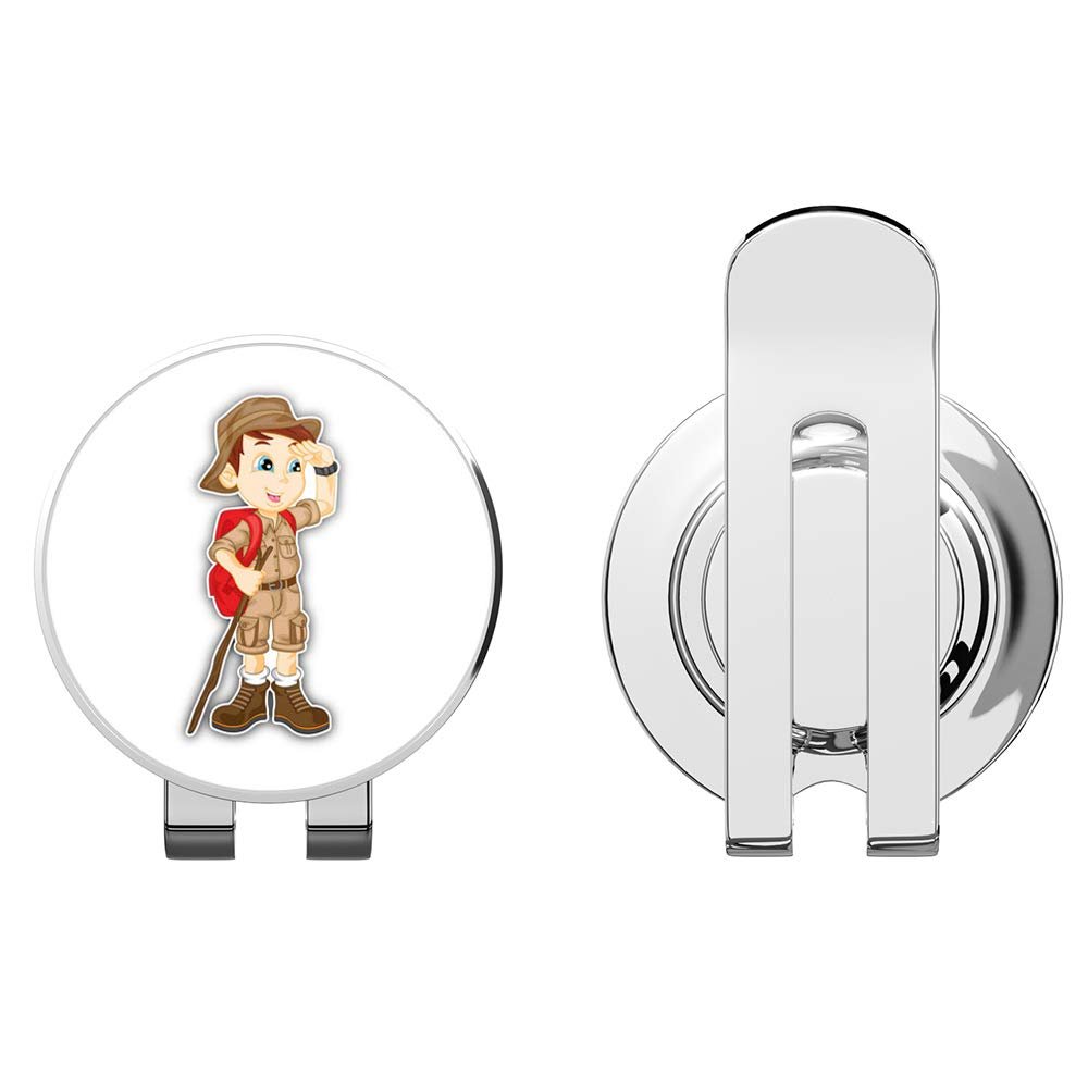 888 Graphics Cute Hiker Boy Golf Hat Clip with Magnetic Ball Marker