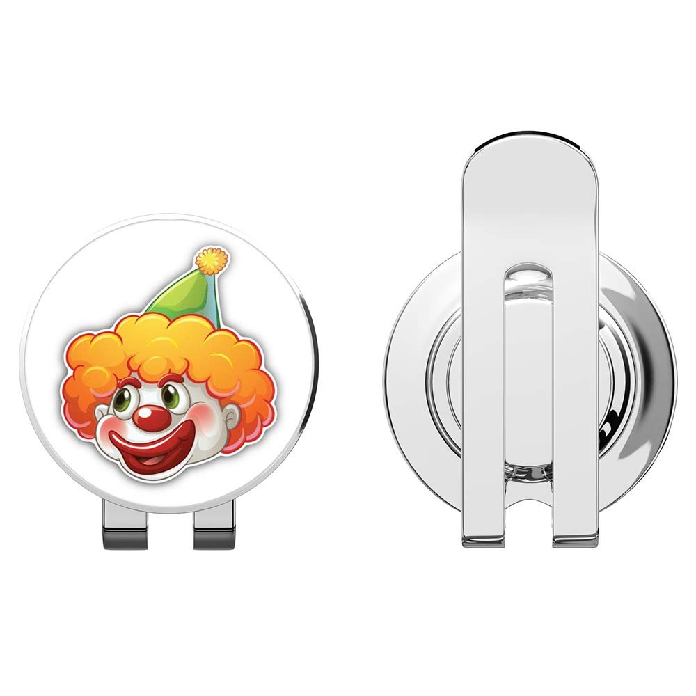 888 Graphics Clown Face Smile Cone Hat Golf Hat Clip with Magnetic Ball Marker