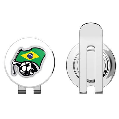 888 Graphics Brazil Flag Football Ball Soccer Golf Hat Clip with Magnetic Ball Marker