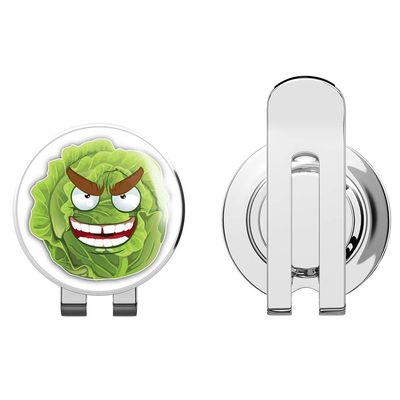888 Graphics Cabbage Angry Funny Cute Cartoon Golf Hat Clip with Magnetic Ball Marker
