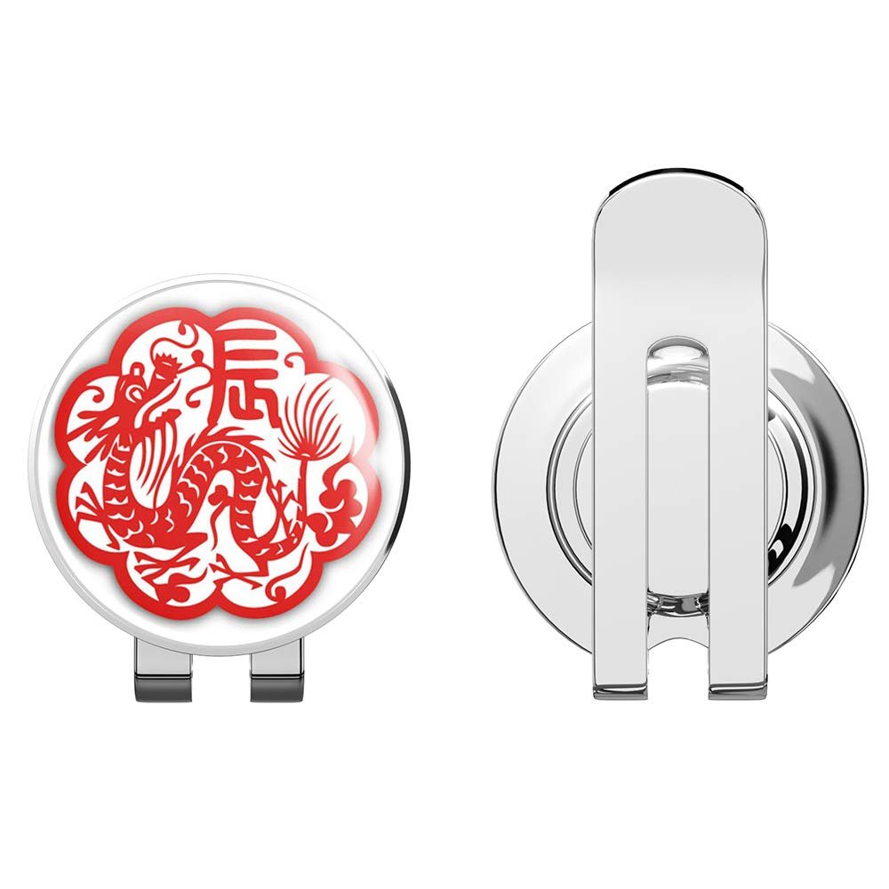 888 Graphics Dragon Chinese Zodiac Sign Golf Hat Clip with Magnetic Ball Marker