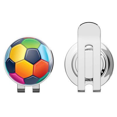 888 Graphics Color Football Ball Soccer Golf Hat Clip with Magnetic Ball Marker