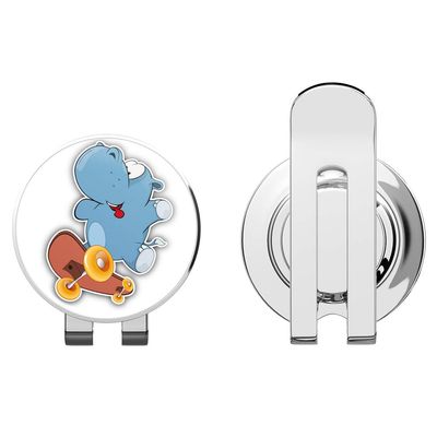 888 Graphics Funny Hippo Skater Golf Hat Clip with Magnetic Ball Marker