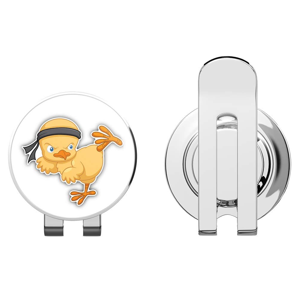 888 Graphics Chick Karate Kick Cartoon Golf Hat Clip with Magnetic Ball Marker