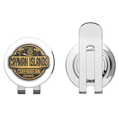 888 Graphics Cayman Islands Welcome Label Golf Hat Clip with Magnetic Ball Marker