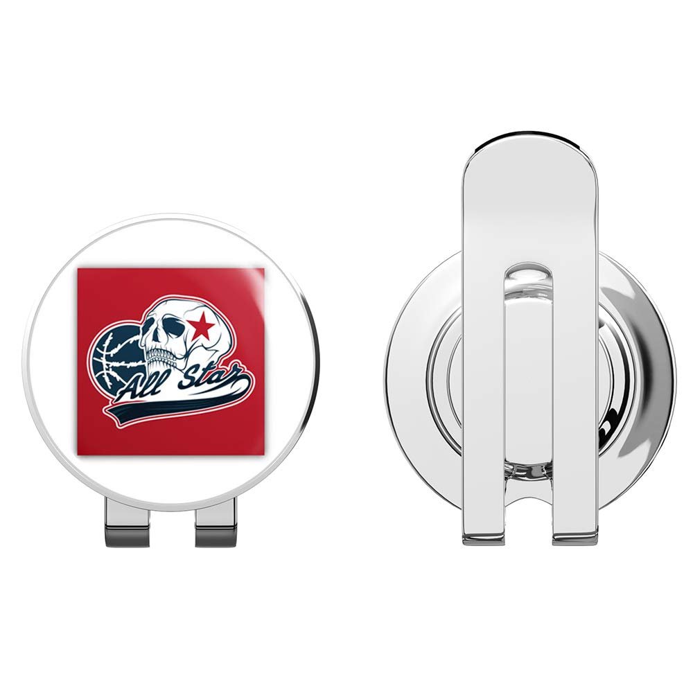 888 Graphics All Star Basketball Skull Sport Golf Hat Clip with Magnetic Ball Marker