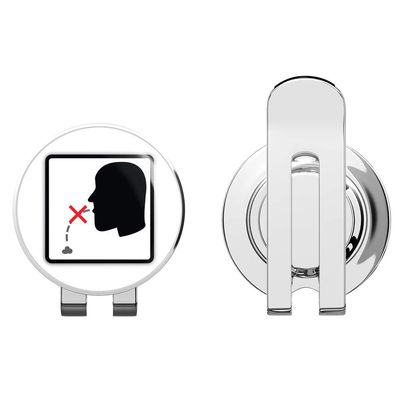 888 Graphics Do Not Spit Prohibit Healthcare Sign Golf Hat Clip with Magnetic Ball Marker