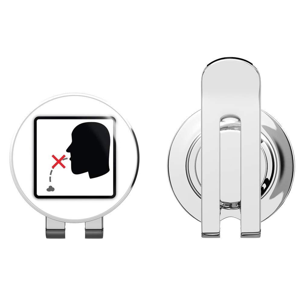 888 Graphics Do Not Spit Prohibit Healthcare Sign Golf Hat Clip with Magnetic Ball Marker