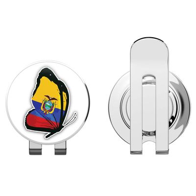 888 Graphics Ecuador Flag Butterfly Golf Hat Clip with Magnetic Ball Marker