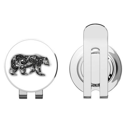 888 Graphics Cheerful Bear Golf Hat Clip with Magnetic Ball Marker
