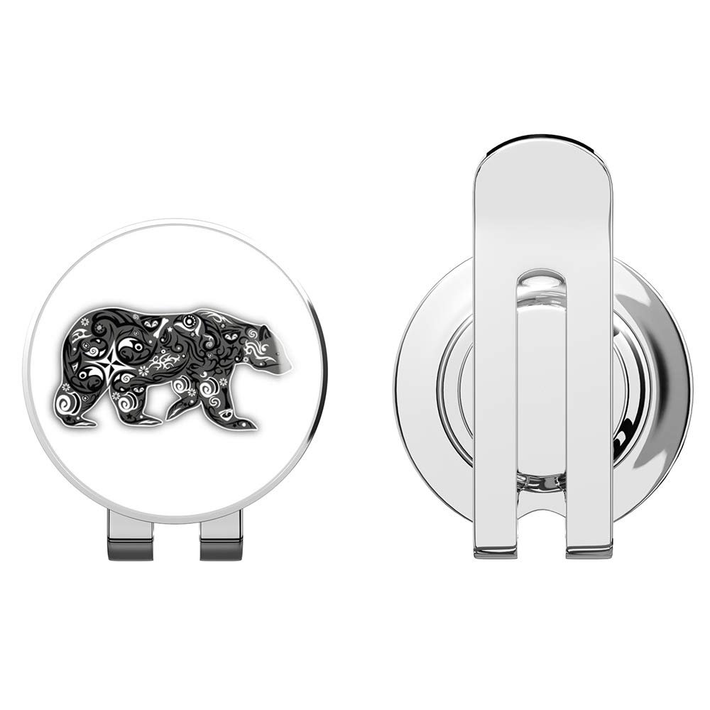 888 Graphics Cheerful Bear Golf Hat Clip with Magnetic Ball Marker