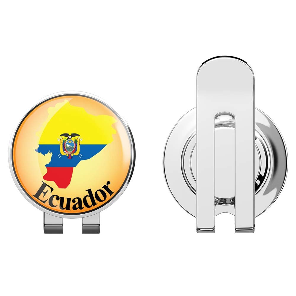 888 Graphics Ecuador Map Flag Label Golf Hat Clip with Magnetic Ball Marker