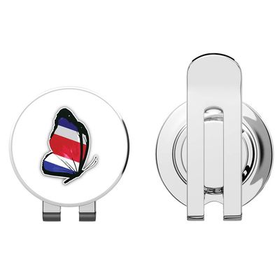 888 Graphics Costa Rica Flag Butterfly Golf Hat Clip with Magnetic Ball Marker