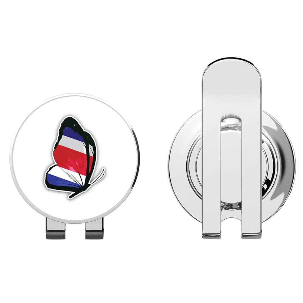 888 Graphics Costa Rica Flag Butterfly Golf Hat Clip with Magnetic Ball Marker