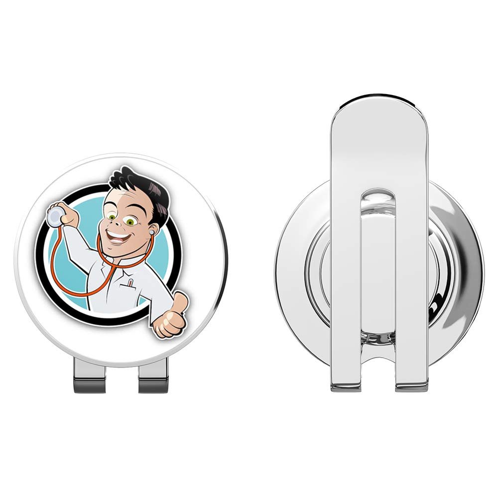 888 Graphics Doctor Funny Cartoon Golf Hat Clip with Magnetic Ball Marker