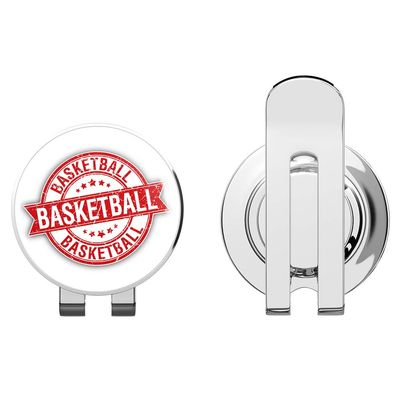 888 Graphics Basketball Grunge Rubber Stamp Golf Hat Clip with Magnetic Ball Marker