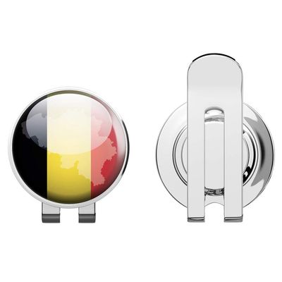 888 Graphics Belgium Glossy Map Flag Golf Hat Clip with Magnetic Ball Marker