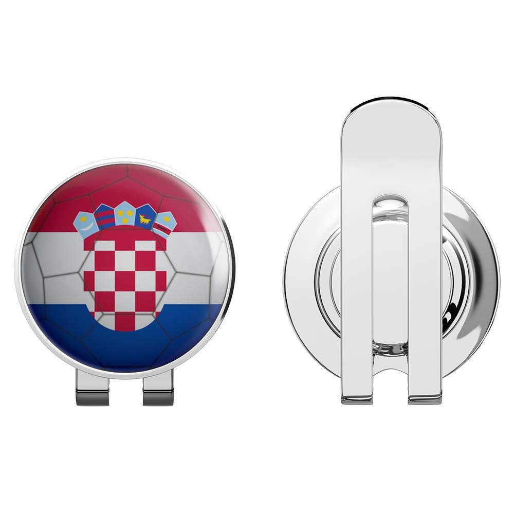 888 Graphics Croatia Flag Soccer Ball Golf Hat Clip with Magnetic Ball Marker