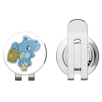 888 Graphics Funny Hippo Gardener Golf Hat Clip with Magnetic Ball Marker