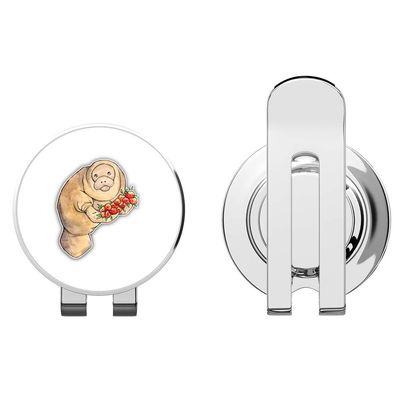 888 Graphics Watercolor Manatee Golf Hat Clip with Magnetic Ball Marker