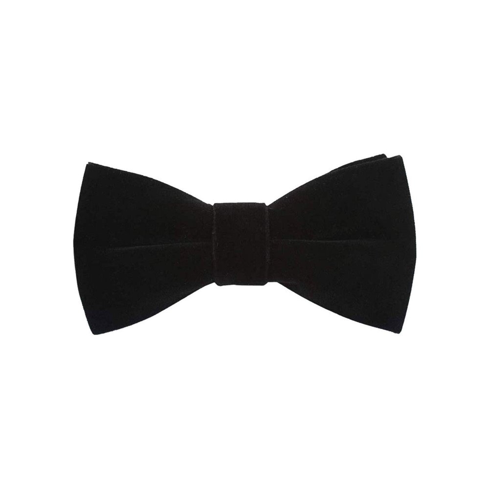Mens Velvet Bow Tie Solid Color Formal Tuxedo Banquet Bowtie Pre-Tied Bow Tie