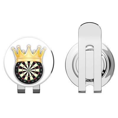 888 Graphics Dart Board Golden Crown Golf Hat Clip with Magnetic Ball Marker