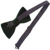 Mens Velvet Bow Tie Solid Color Formal Tuxedo Banquet Bowtie Pre-Tied Bow Tie view 2
