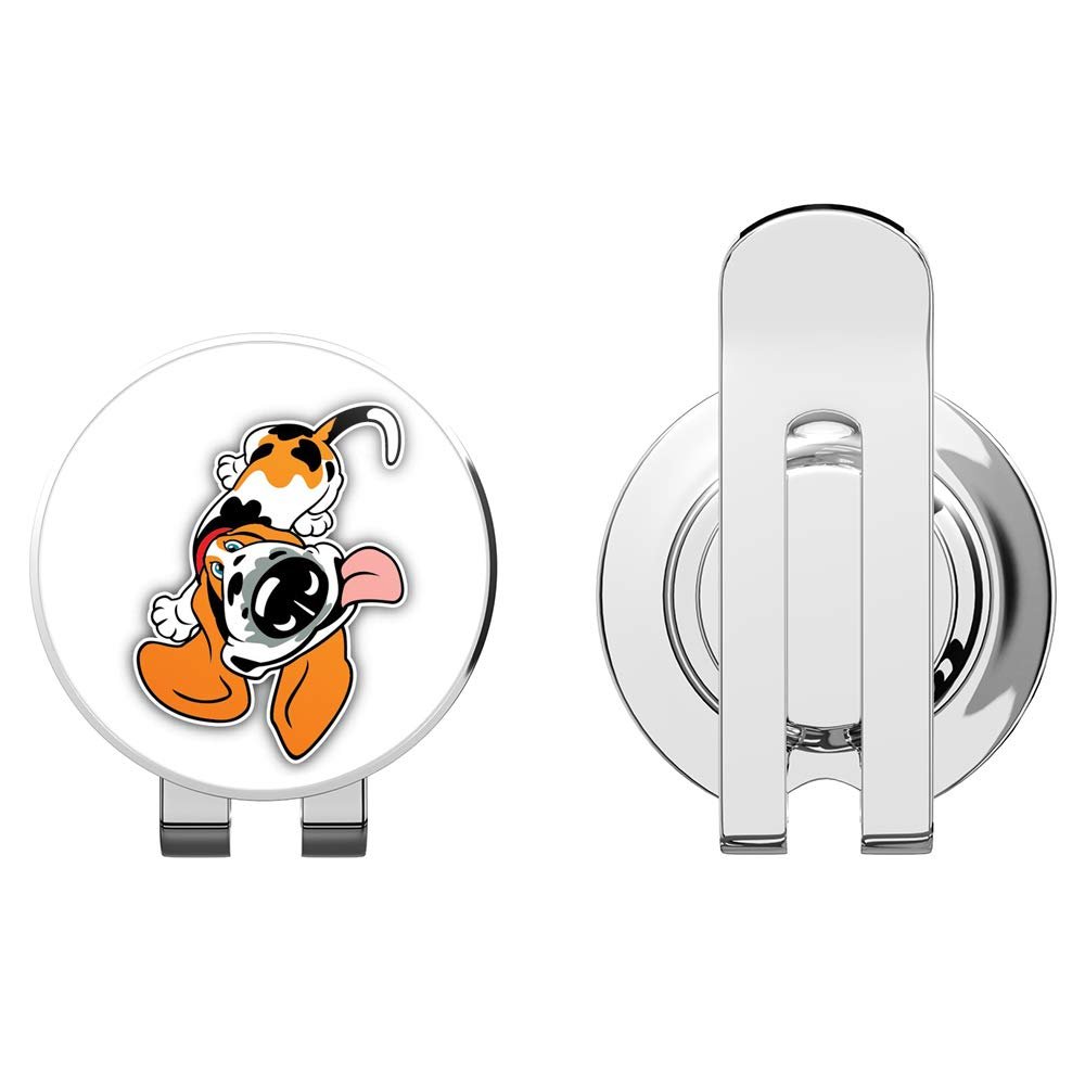 888 Graphics Basset Hound Dog Cartoon Golf Hat Clip with Magnetic Ball Marker