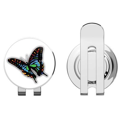 888 Graphics Dark Butterfly Golf Hat Clip with Magnetic Ball Marker