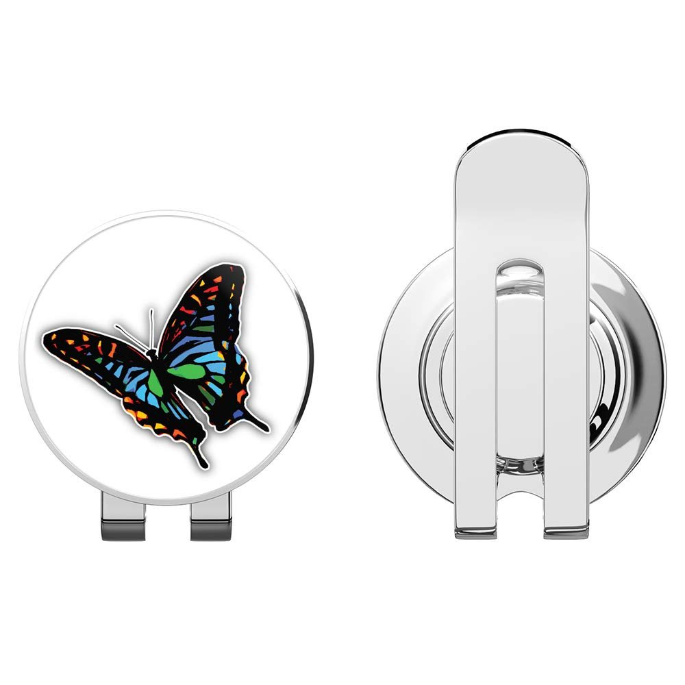 888 Graphics Dark Butterfly Golf Hat Clip with Magnetic Ball Marker