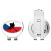 888 Graphics Czech Republic Flag Hockey Label Golf Hat Clip with Magnetic Ball Marker view 1