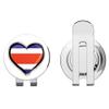 888 Graphics Costa Rica Flag Grunge Glossy Heart Golf Hat Clip with Magnetic Ball Marker view 1