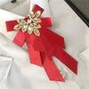 Rhinestone Bow Tie Ribbon Bowknot Neck Tie Banquet Cravat Collar view 2