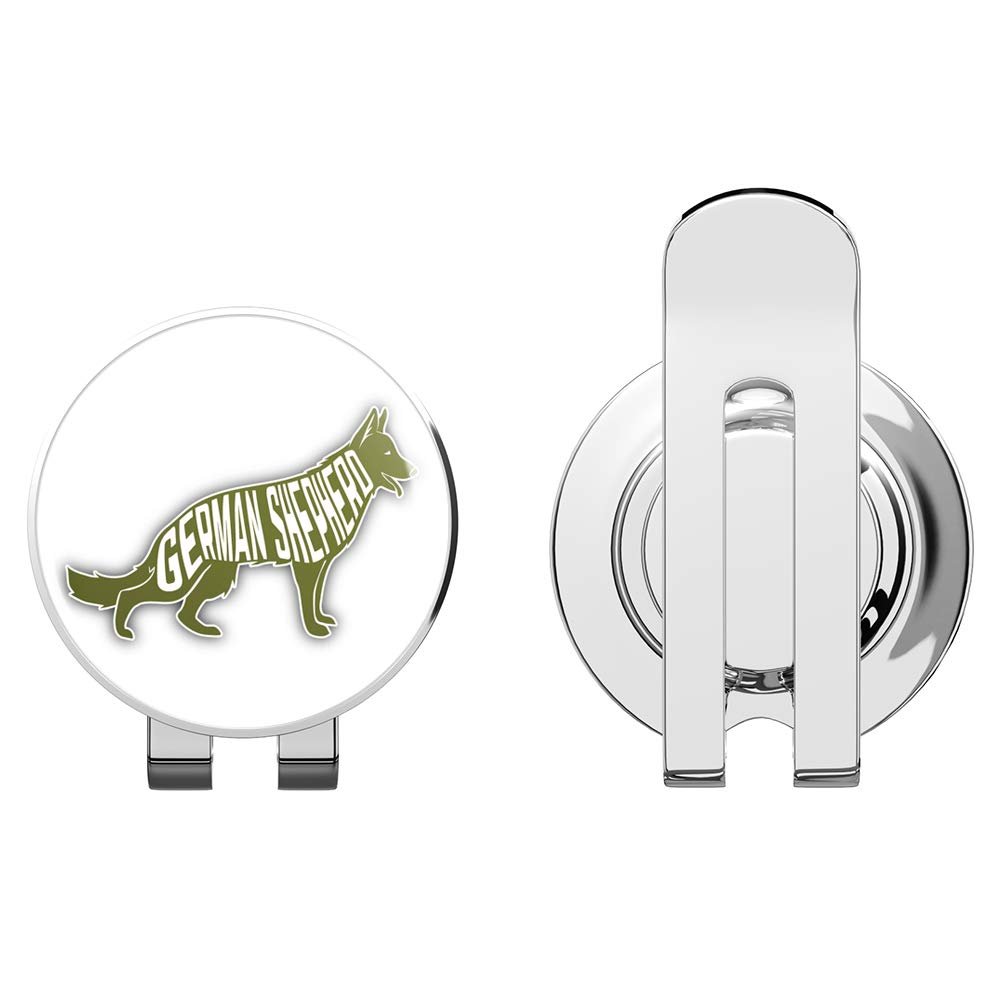 888 Graphics German Shepherd Breed Dog Silhouette Golf Hat Clip with Magnetic Ball Marker