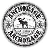 888 Graphics Anchorage City Alaska Grunge Travel Stamp Golf Hat Clip with Magnetic Ball Marker view 2