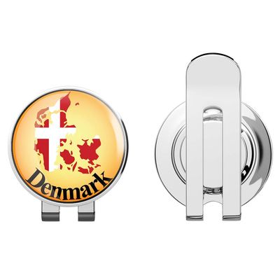 888 Graphics Denmark Map Flag Label Golf Hat Clip with Magnetic Ball Marker