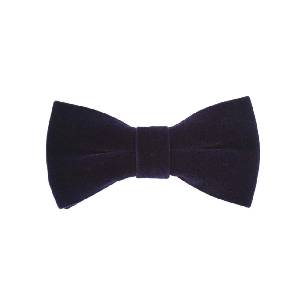 Mens Velvet Bow Tie Solid Color Formal Tuxedo Banquet Bowtie Pre-Tied Bow Tie