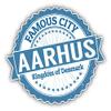 888 Graphics Aarhus City Denmark Grunge Travel Stamp Golf Hat Clip with Magnetic Ball Marker view 2